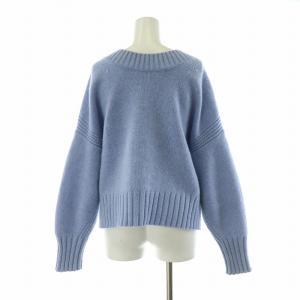 TOMORROWLAND ニット セーター 長袖 カシミヤ混 Vネック プルオーバー S 水色 ライトブルー