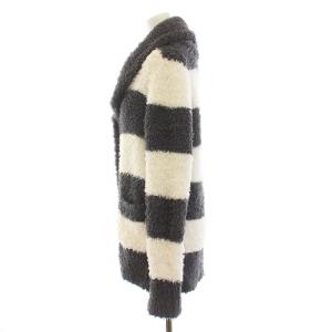 gelato pique ジェラートショールカーディガン ロングパンツ セットアップ 上下 ボーダー ルームウェア パジャマ F グレー 白 ホワイト