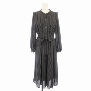 タグ付き シャツワンピース ロング 総柄 長袖 インナー付き 11 紺 ネイビー BC101-56350JJ