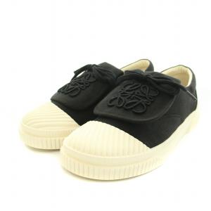 LOEWE スニーカー アナグラム フラップ キャンバス 37 ブラック