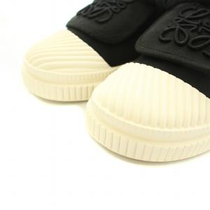 LOEWE スニーカー アナグラム フラップ キャンバス 37 ブラック