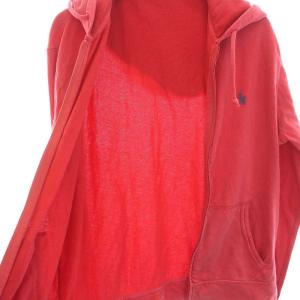 POLO RALPH LAUREN ジップアップ パーカー スウェット 長袖 L 赤 レッド
