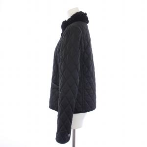 COACH キルティングジャケット 中綿ジャケット ジップアップ 襟ファー S 黒 ブラック /BM