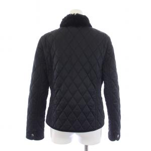 COACH キルティングジャケット 中綿ジャケット ジップアップ 襟ファー S 黒 ブラック /BM