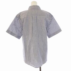 MHL. シャツ ブラウス 半袖 チェック ウェルポケット 1 S 青 ブルー