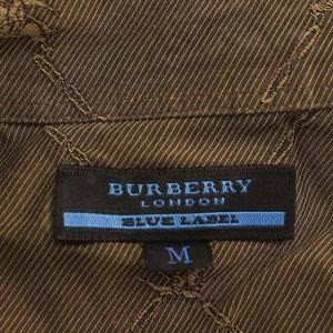 BURBERRY BLUE LABEL シャツ 総柄 ロゴ 刺繍 長袖 M 茶 ブラウン /G