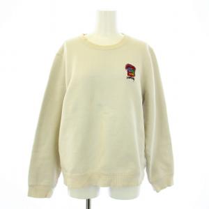 スウェット トレーナー 長袖 クルーネック 裏起毛 ロゴ 刺繍 M ライトグレー