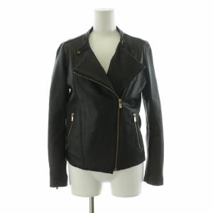 Noble レザージャケット 革ジャン ライダース シングル 本革 羊革 アウター 38 M 黒 ブラック