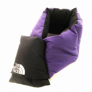 THE NORTH FACE ダウンマフラー ロゴ アウトドア ロゴ刺繍 紫 パープル NN72003