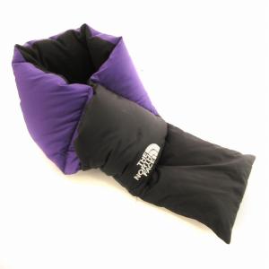 THE NORTH FACE ダウンマフラー ロゴ アウトドア ロゴ刺繍 紫 パープル NN72003