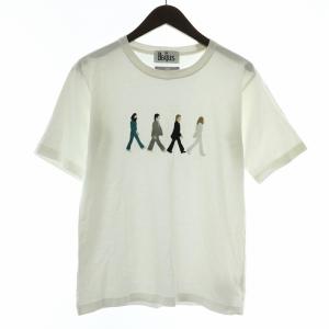 THE BEATLES エンブロイダリーTシャツ カットソー 半袖 クルーネック 刺繍 M 白 ホワイト