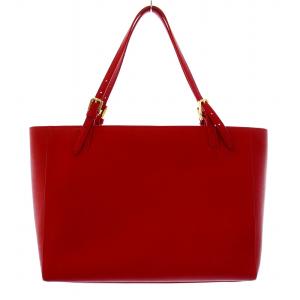 TORY BURCH トートバッグ レザー ロゴ ワンポイント 赤 レッド