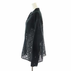 BEAUTY&YOUTH UNITED ARROWS ドッキングレース オープンカラーシャツ2 ウォッシャブル ブラウス 切替 長袖 F 黒 ブラック 16111992377