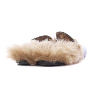 GUCCI プリンスタウン ファースリッパ サンダル 23cm ブラック