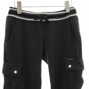 HYSTERIC GLAMOUR イージーパンツ 裾ドロスト ストレート ロゴ 黒 ブラック