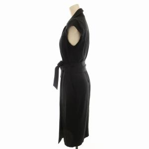DIANE von FURSTENBERG ワンピース カシュクール ロング Vネック 半袖 2 S 黒 ブラック