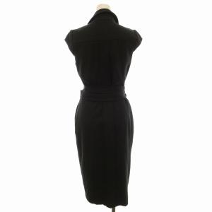 DIANE von FURSTENBERG ワンピース カシュクール ロング Vネック 半袖 2 S 黒 ブラック