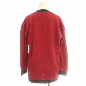 Salvatore Ferragamo ニット Vネック チュニック ウール 長袖 S ピンク /G