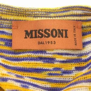 MISSONI アンサンブル ニット カーディガン カットソー Vネック 長袖 総柄 42 M 黄色 青