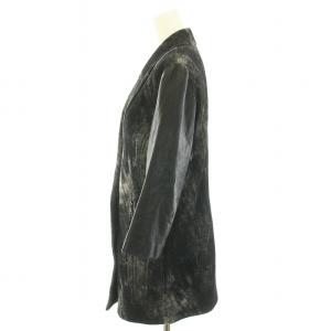 alexanderwang テーラードジャケット ダブル センターベント 袖レザー ウール 2 M グレー 黒 ブラック /YT