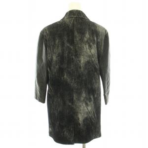 alexanderwang テーラードジャケット ダブル センターベント 袖レザー ウール 2 M グレー 黒 ブラック /YT