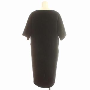 ETRO ワンピース 半袖 エンボス加工 ひざ丈 44 M 黒 ブラック