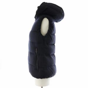 DUVETICA CERRUTI生地 ダウンベスト フード ウール カシミヤ混 アウター 40 M 紺 ネイビー /AN39