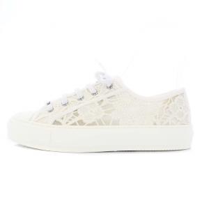 Walk'n Dior マクラメモチーフメッシュ スニーカー 38 ホワイト