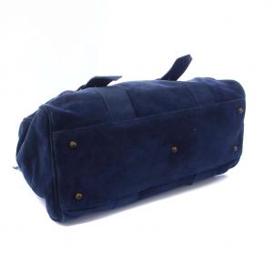 Longchamp ハンドバッグ ボストンバッグ スエード 青 ブルー