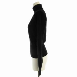 EMPORIO ARMANI ニット セーター リブ アンゴラ タートルネック プルオーバー 長袖 38 S 黒 ブラック