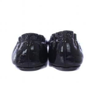 TORY BURCH パンプス フラット エナメル 7M 24cm 黒 ブラック