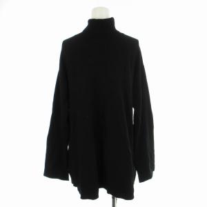 UN3D. タートルネック ニット セーター 薄手 長袖 カットソー F 黒 ブラック