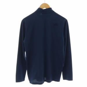 THE NORTH FACE カットソー ハーフジップ ハイネック 刺繍 ワンポイント 長袖 M 紺 ネイビー
