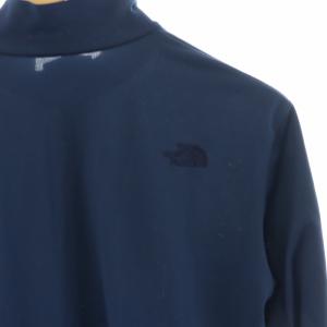 THE NORTH FACE カットソー ハーフジップ ハイネック 刺繍 ワンポイント 長袖 M 紺 ネイビー