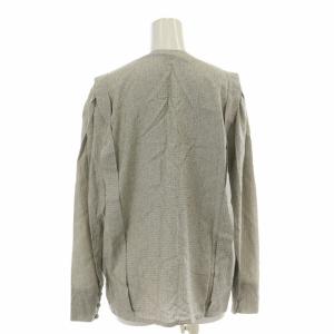Christian Dior シャツ ブラウス ノーカラー 絹 シルク 長袖 M グレー