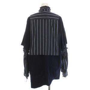 ENFOLD 22SS クラッシック天竺 T SHIRT レイヤードBLOUSE シャツ ブラウス プルオーバー ストライプ 長袖 38