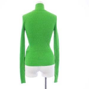 Mame Kurogouchi High Neck Knitted Lame Top リブニット セーター 長袖 ハイネック 1 S 緑 グリーン MM22PS-KN736
