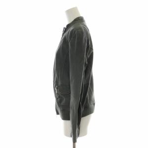 MAX&CO. ライダースジャケット レザー シングル ハイネック 42 M グレー