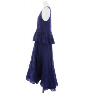 MARIHA 島の夢のドレス ノースリーブワンピース ロング マキシ ペプラム 紺 ネイビー /KH