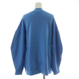 ENFOLD 22AW PEPLUM CARDIGAN ペプラムカーディガン ニット 長袖 Vネック ウール オーバーサイズ 38 M 青