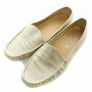 DIANA WELL FIT モカシン ローファー スクエアトゥ ローヒール レザー 25cm ゴールド色 HR41670