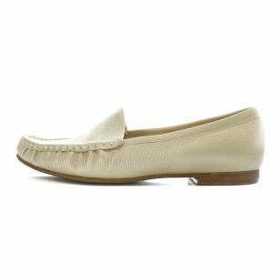 DIANA WELL FIT モカシン ローファー スクエアトゥ ローヒール レザー 25cm ゴールド色 HR41670