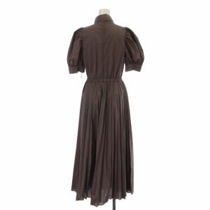 SNIDEL タグ付き 20AW sustainaボウタイシャツワンピース ロング マキシ プリーツ パフスリーブ ギャザー ペチコート付き