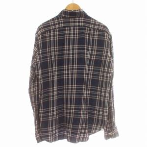 GIANNETTO ネルシャツ チェック 長袖 シャツ XL ネイビー 紺 /G