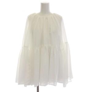 24SS ペプラムケープブラウス カットソー 長袖 F 白 ホワイト /YM