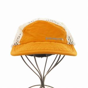 Patagonia メッシュキャップ ロゴプリント アウトドア 帽子 オレンジ
