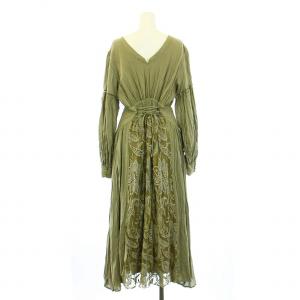 Ameri VINTAGE 20SS MEDI EMBROIDERY TULLE LACE DRESS ワンピース ドレス フレア ロング マキシ 長袖