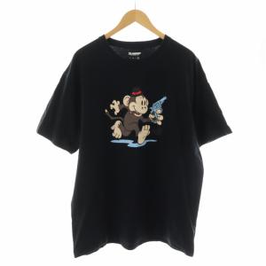 Tシャツ カットソー プリント 半袖 ロゴ XL 黒 ブラック /XK