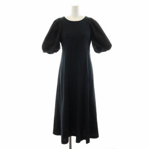 Apuweiser-riche 21SS ボリュームスリーブカットワンピース ロング 切替 パフスリーブ 1 S 黒 ブラック 21266000