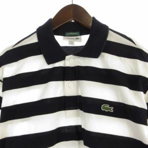 LACOSTE EXCLUSIVE EDITION Classic Fit ポロシャツ カットソー ボーダー ロゴ 刺繍